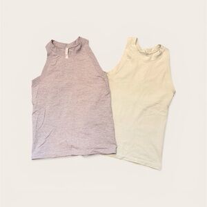 Athleta Girls Ribbed Tank Duo - grey and mint